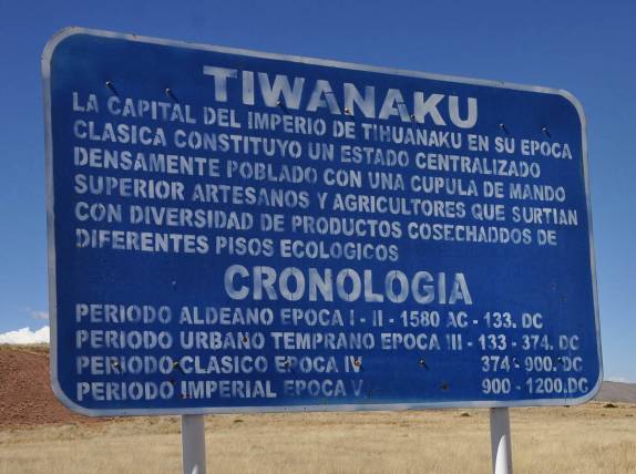 Chegando às ruínas de Tiahuanaco, na Bolívia